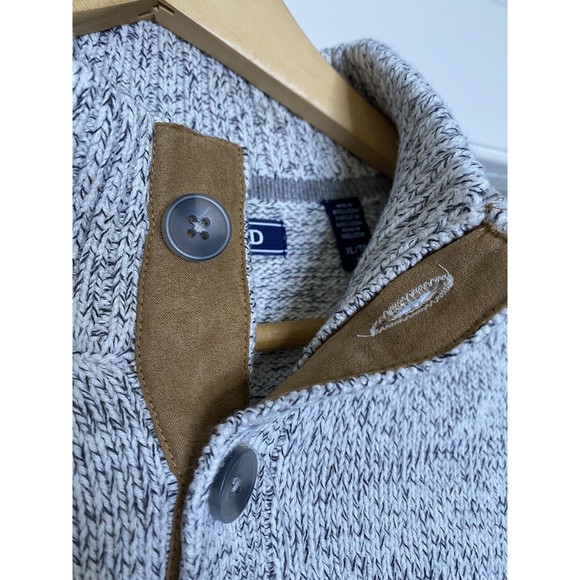 Izod Sweater Mens  1/4 Grey Button Pullover Casual Knit Size XL - NWT - Picture 2 of 7
